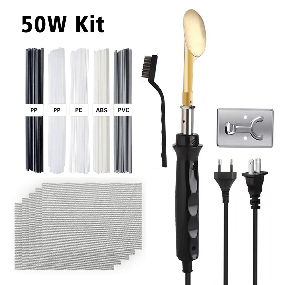 

50W/100W Plastic Welding Repair Car Bumper Repair Soldering Iron Kit Temperature Controlled Soldering StationRepair Ironing Tool 110V