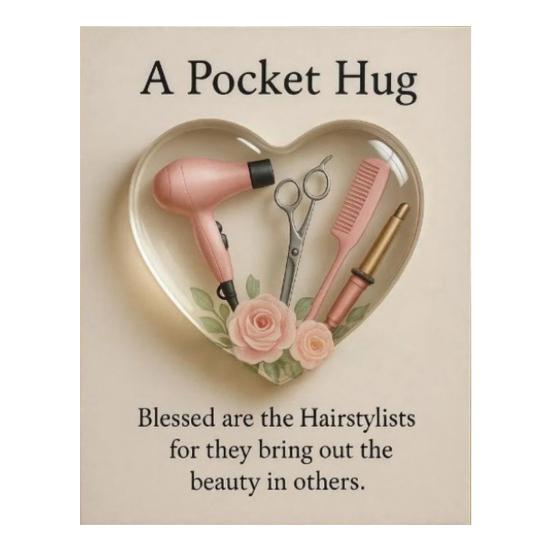 Yousheng Hairstylist Pocket Hug with Positive Card Emotional Support Heart Shaped Christmas Hair Stylist Pocket Token Encouragement Gift