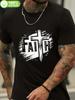 Black Cotton T-shirt with Faith Graphic Design - Crew Neck