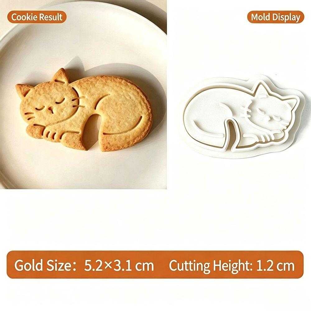 Cartoon Cat Cat Cookie Mold Hanging Cup Cookie Press New Cat Baking Stamp Coffee Cup Decoration