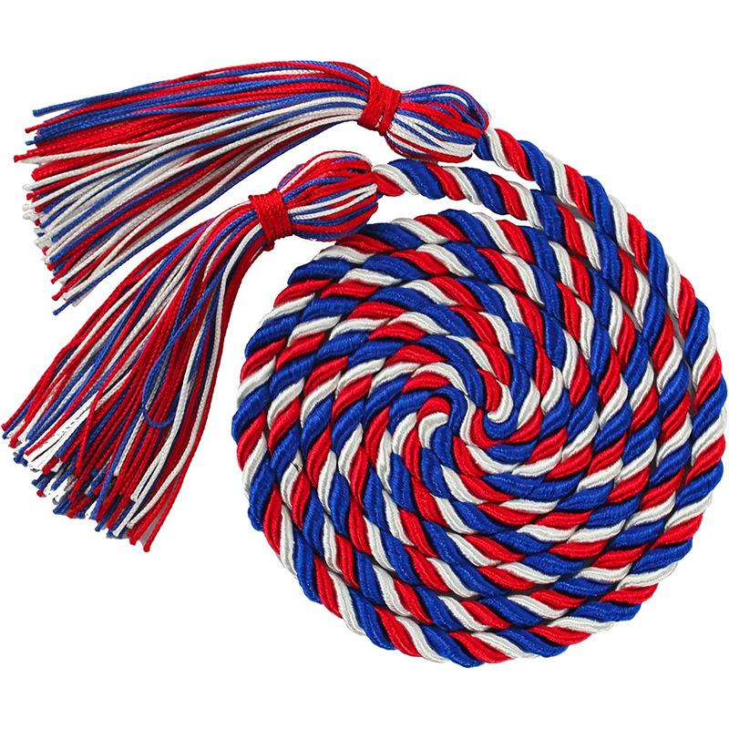 170CM Graduation Honor Cord Double Fringe Tassels Long Rope for Academic Ceremony Student Outfit Party Accessory