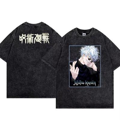 Jujutsu Kaisen Sommartvättad Vintage T-shirt Satoru Gojo Ryomen Sukuna Kortärmad Anime Herr och Dam Toppar