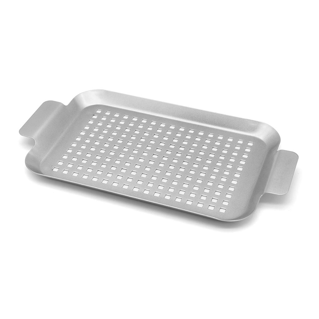 2 Stück Ofen Backform Keksblech mit Löchern und Griff Outdoor Bratpfanne Grillpfanne für Innenkochen Grillplatte