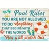 Vintage Pool Rules Humorous Metal Wall Art Home Decor Gift for Men