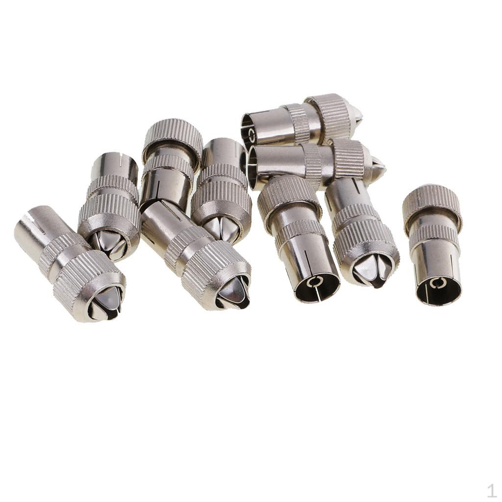 

10 Pieces RF Female Plug Connector For Cable TV Aerial