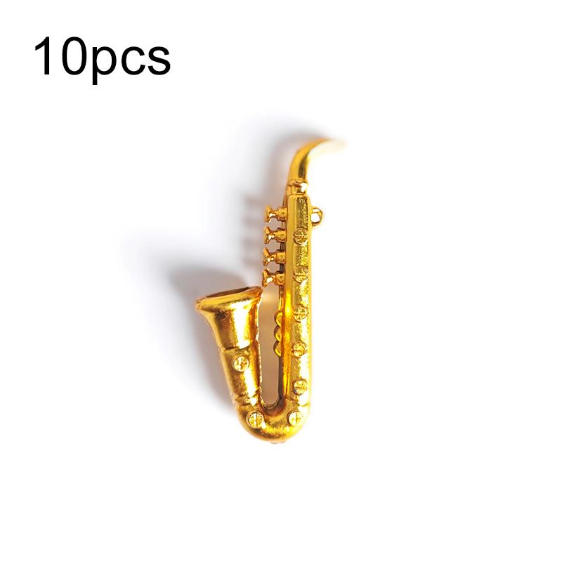 10/20pcs Mini Golden Musical Instrument Ornaments Desktop Ornament Decoration Miniature Creative Mini Decorative Crafts TMZ