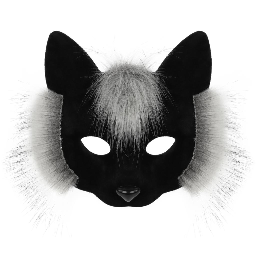 Trendy Animal Half Face Masks Fox Cat Mask Costumes Props For Halloween Cosplay Party