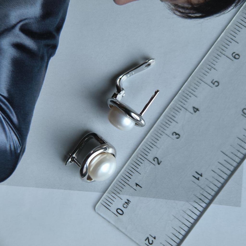 Серебряные серьги с натуральным жемчугом (2187080)