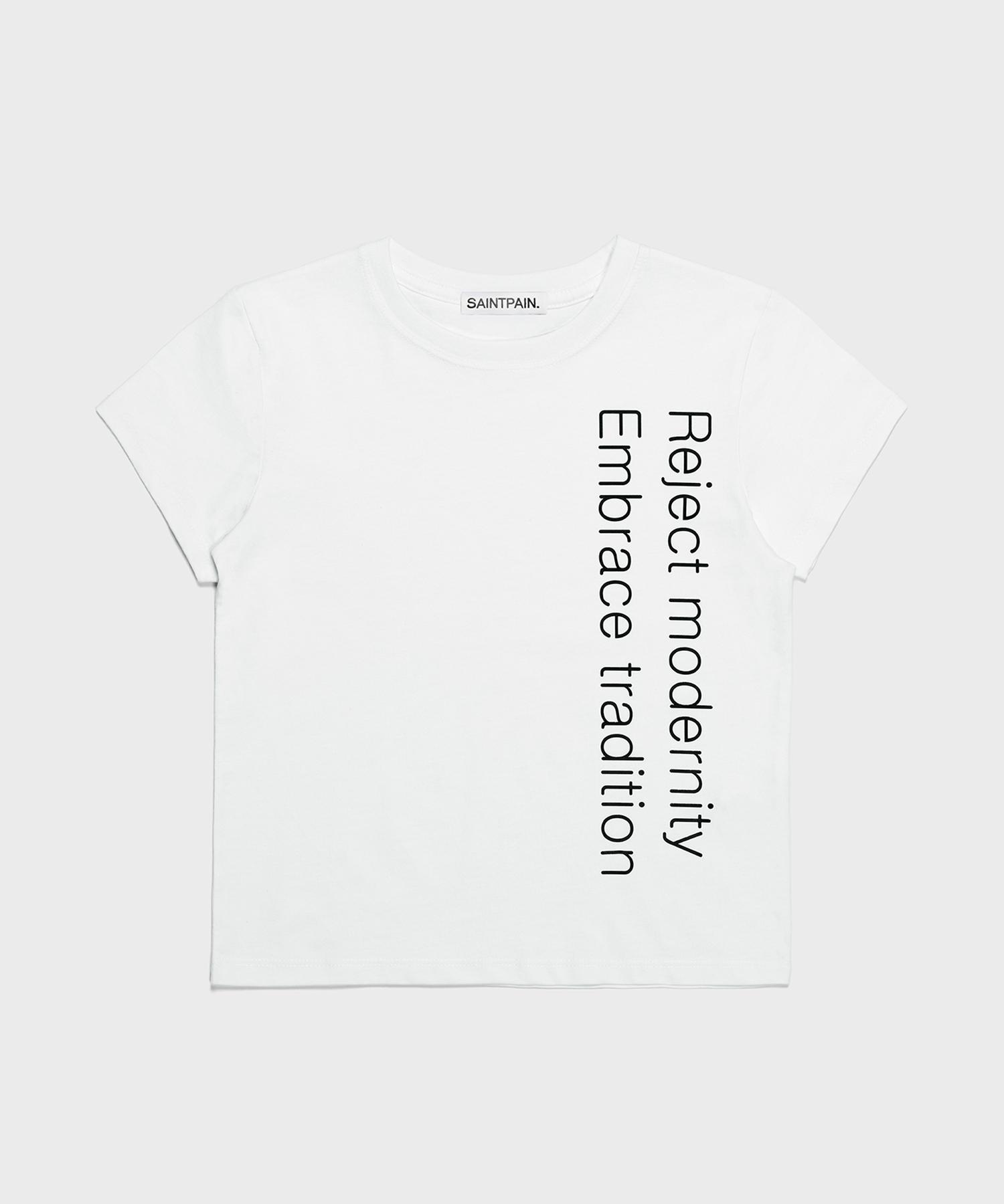 Saint Pain Sp Trad Crop Short Sleeve Tee White White/Free