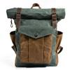 Unisex Retro Backpack: Oil Wax Canvas for Travel, Outdoor Sports, Mountaineering, and Laptop Use