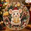 2D Flat Acrylic DIY  Painting Pendant Round Santa Beaded Sun Catcher  Holiday Party