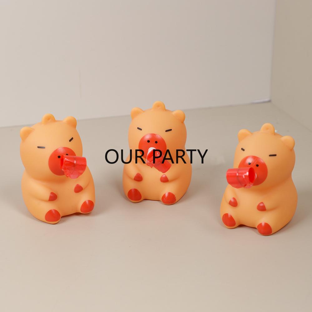 

4Pcs Cartoon Animal Capybara Theme Sticking Tongue Out Squeeze Stress Relief Toys for Kids Birthday Party Favors Pinata Fillers
