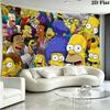 Cartoon The Simpsons Wall Tapestry Aesthetic Wall Hanging Printed Fabric Blanket Decorative Tapestries for Bedroom Living Room Home Decor