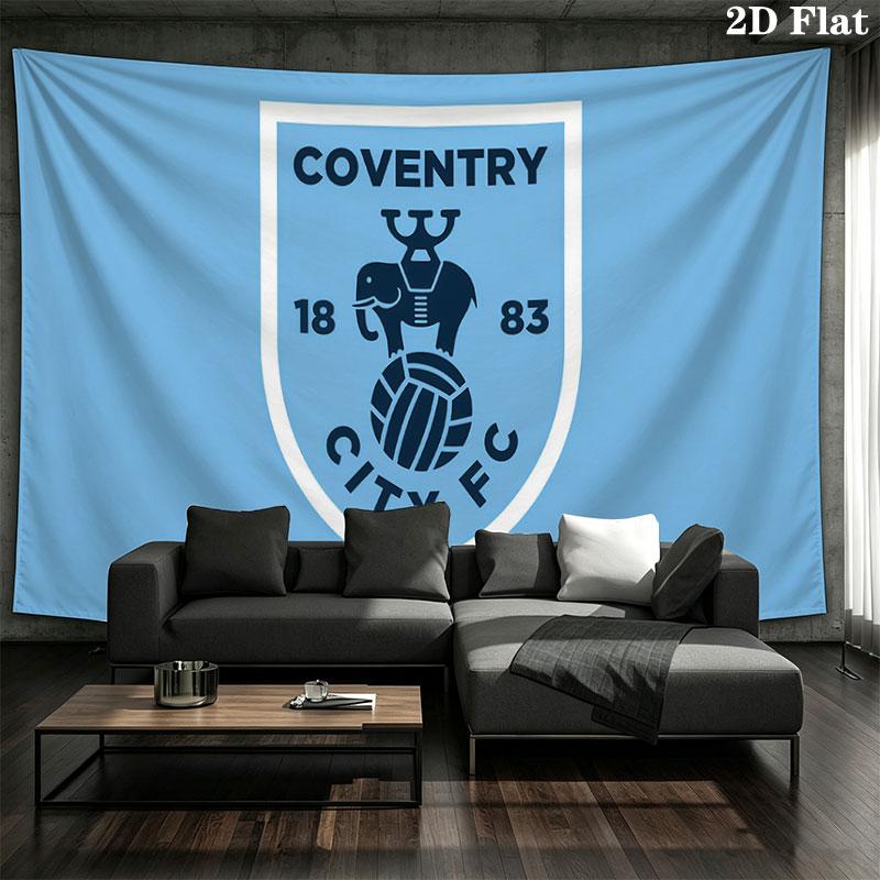 Coventry City Wall tapestry, aesthetic printed fabric blanket, suitable for bedroom, living room, and home decor.