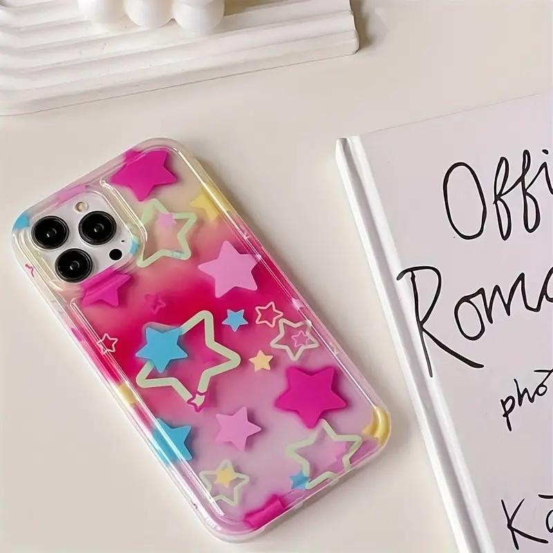 Colorful Star Clear Soft Phone Case For iPhone 17 14 13 11 12 15 16 Pro Max Air SE2 7 8 Plus 16E Anti-Fall Protection Cover