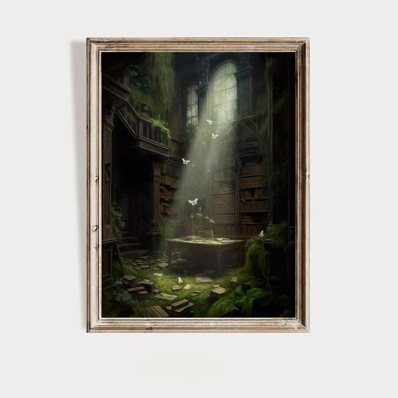 Magic Wizard School Poster Owl Library Castle Canvas Printing Oil Painting Wall Art for Home Room Decoration Hanging Painting