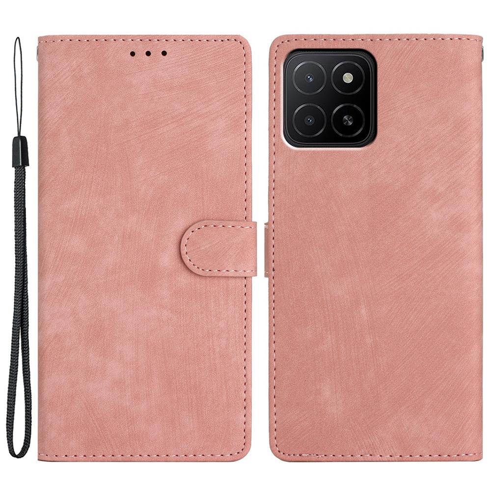 

For Honor X5b/X5b Plus Case with Card Clots Skin-Touch PU Leather Phone Cover Stand Pink