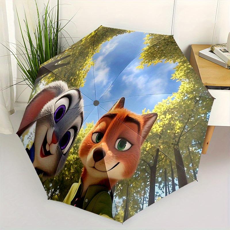 

Judy and Nick Automatic Opening and Closing Umbrella - 8 Ribs Portable Folding Umbrella with Plastic Handle, Suitable for Leisure and Hallow