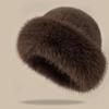 Basin Hat Women Winter Warm Thickened Brim Bucket Hat Solid Color Windproof Outdoor Cold Weather Hat Headwear