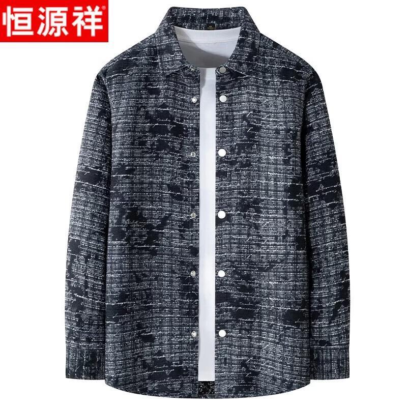 

Hengyuanxiang Men s Retro Printed Casual Jacket 3XL