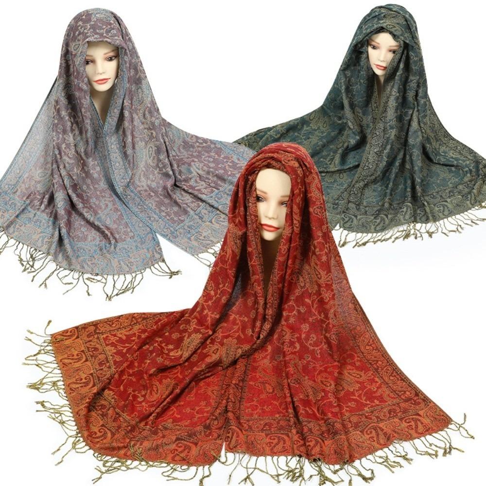 Ethnic Style Sunscreen Shawl Sun Protection Cashmere Scarf Soft Paisley Shawl  Travel
