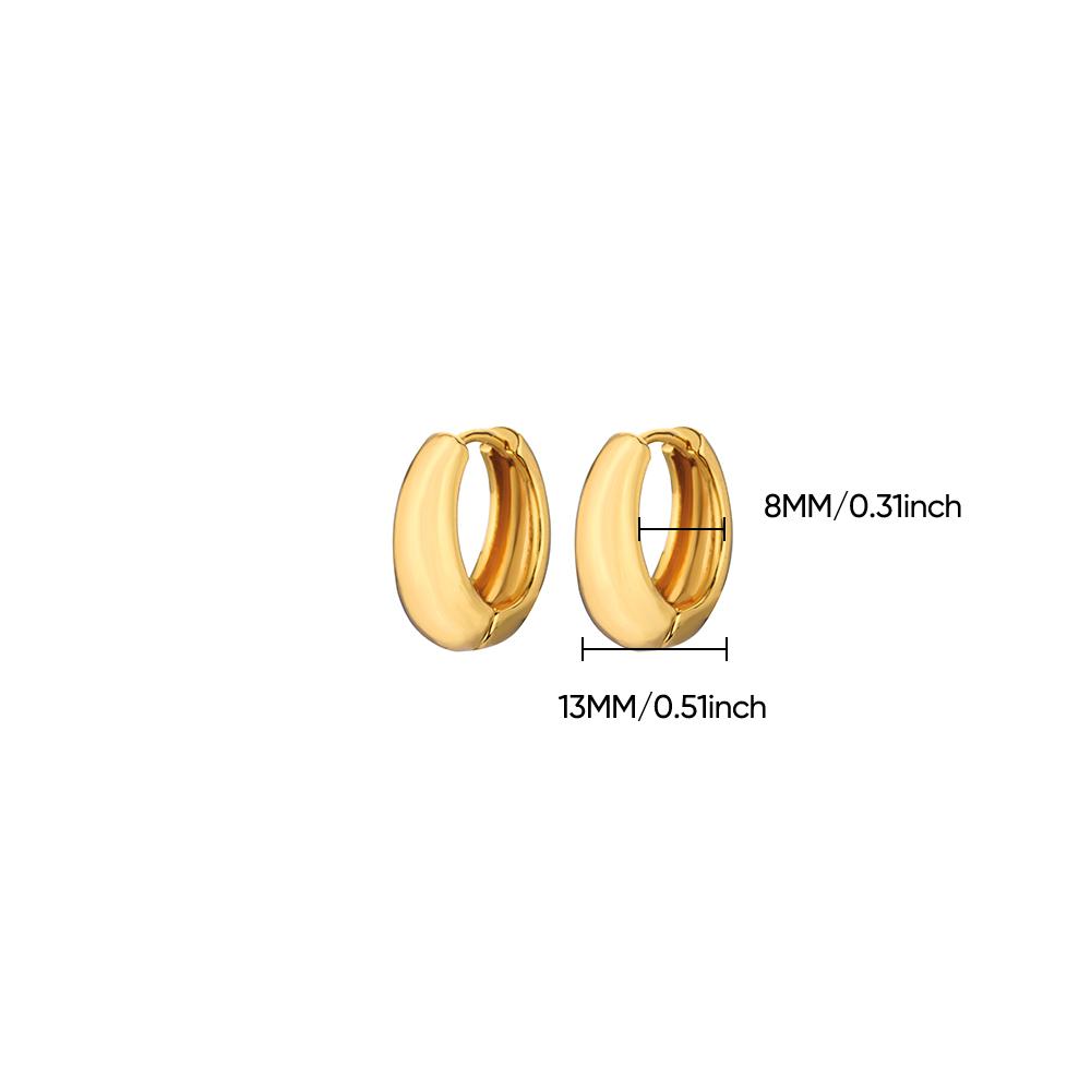 Classic Hoop Earrings For Women Girls Gold Color Chunky Stainless Steel Earrings  Trend New In Minimalist Ear Jewelry Aretes