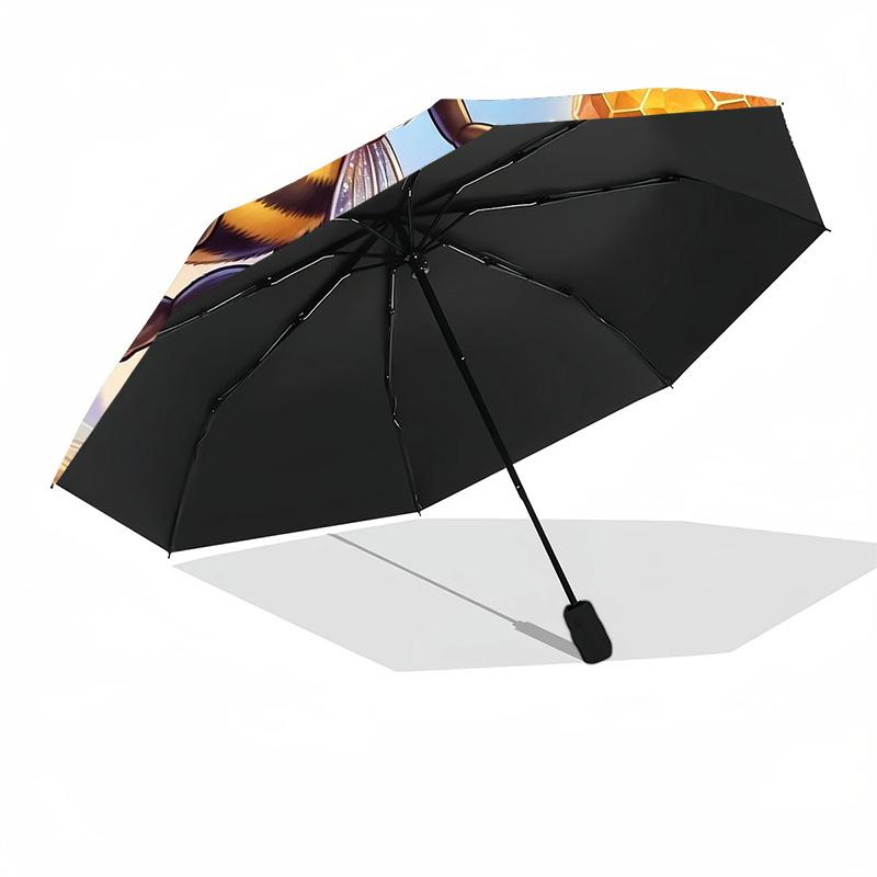 Bee Magic Garden Portable Automatic Umbrella Compact & Durable 8-Rib Design Lightweight Travel Essential Outdoor Accessory Birthday/Christmas Gift