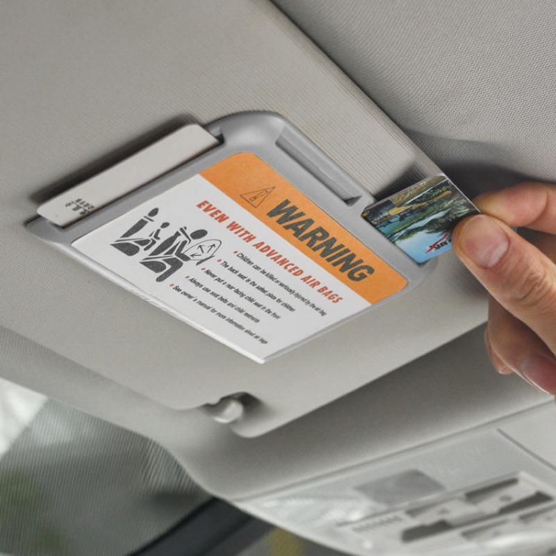 2/1pcs Car Sun Visor Card Holder Instrument Panel Pasting Organizer Temporary Parking Phone Number Clip Interior Stowing Tidying