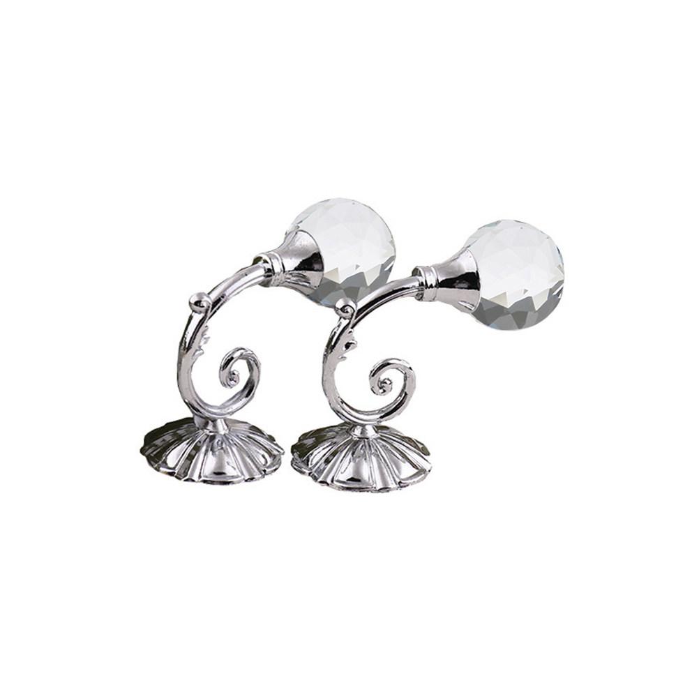 Пара винтажных хрустальных шаров для штор Высококачественный крючок для curtain wall Классические держатели для штор Одежды Шляпы серебряный