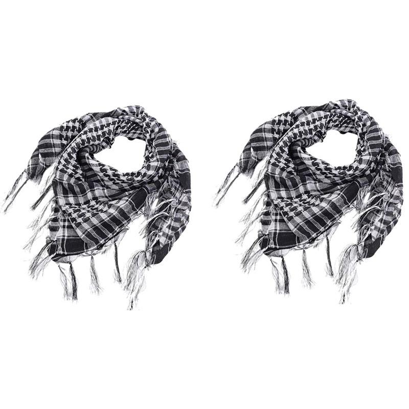 123Pcs Tactical Keffiyeh Shemagh Arab Scarf Shawl Neck Cover Head Wrap Cotton Winter Scarves Men'S Outdoor Hiking Shawl