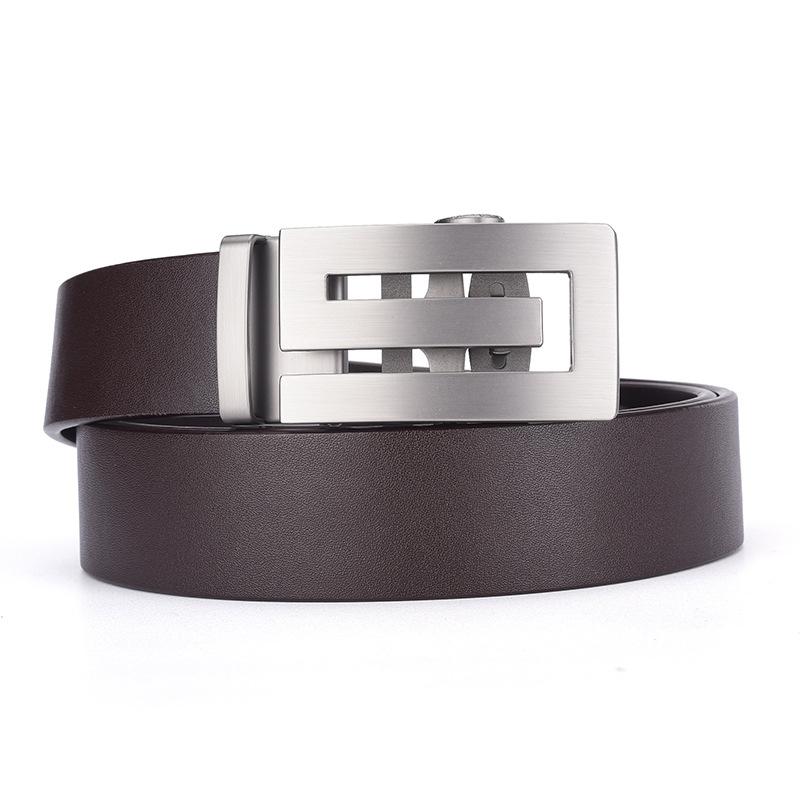 High-End First-Layer Cowhide Belt Men'S Belt Automatic Buckle Pure Cowhide Simple Casual Business Men'S Belt