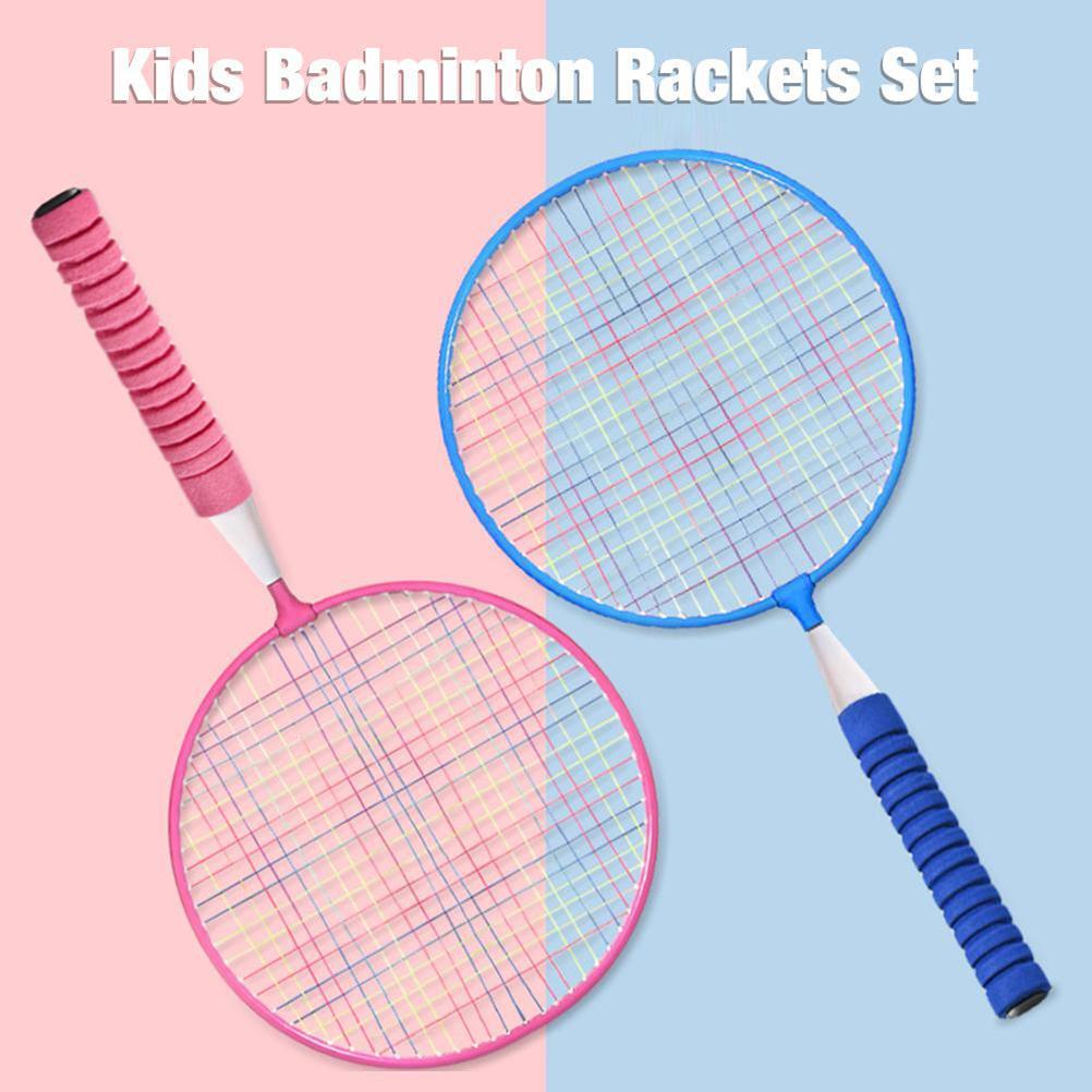 Badminton Rackets Set Portable Badminton Rackets with 2 Shuttlecocks and Carrying Bag for Children