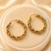 European & American Gold-Tone Stainless Steel Hoop Earrings - Non-Fading, French Retro Style