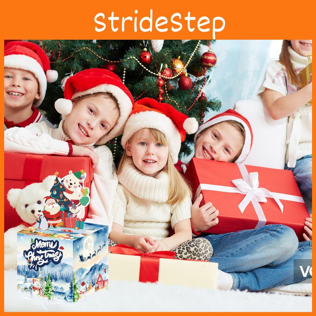 Snowy Christmas Blue Theme Party Gift Box With Paper Construction Events Prop