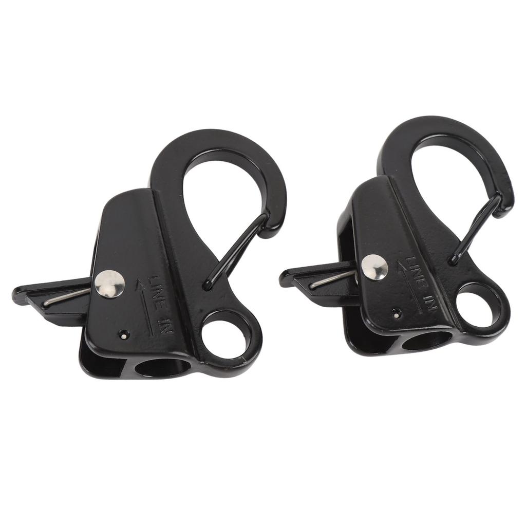 2PCS Boat Mudguard Clip Quick Release Stainless Steel Boat Bumper Hangers for 3 8in To 5 8in Rope Black