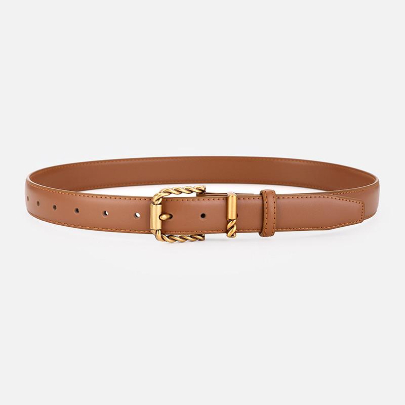 Womens Fashion Leather Belt With Alloy Pin Buckle For Jeans And Dress Attire