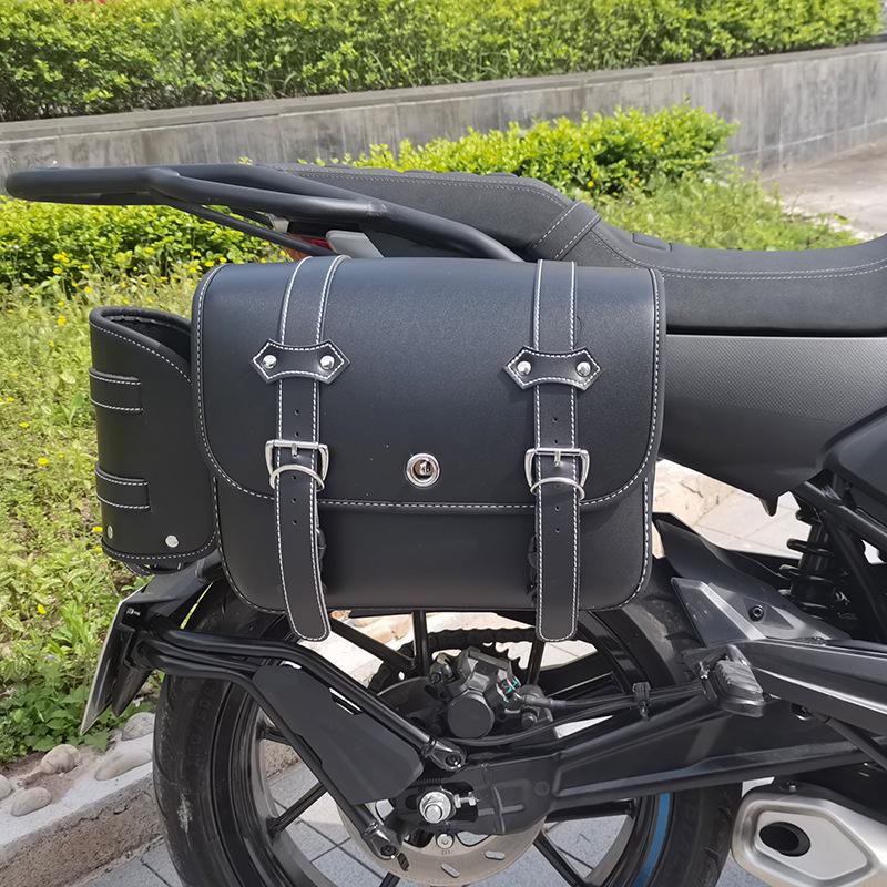 CFMOTO CLX250 Motorcycle Anti-Fall Bumper, Luggage Rack, and Leather Side Bag