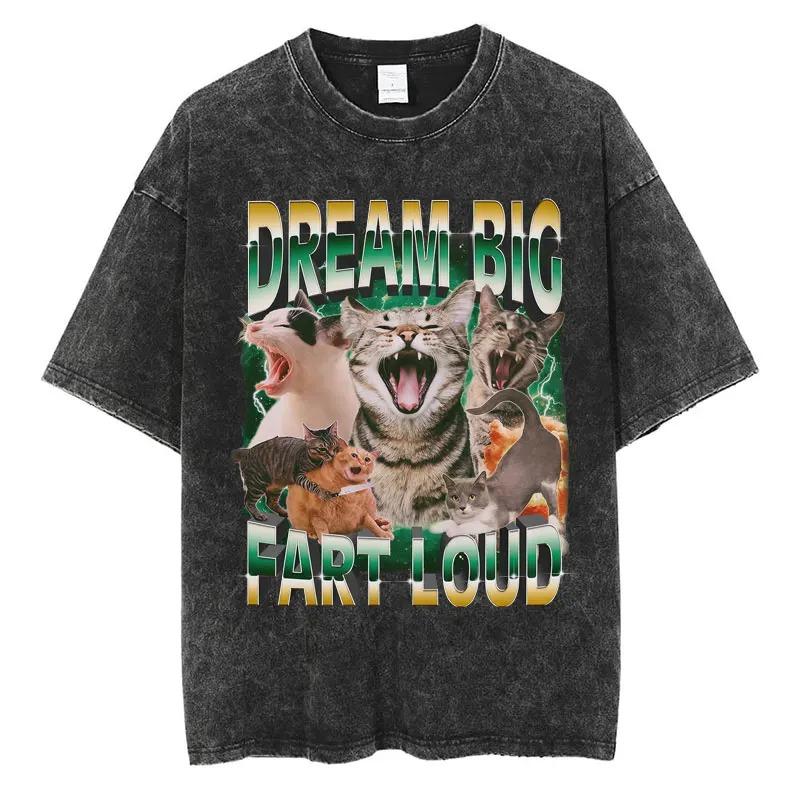 

Certified Women Respecter Funny Cat TShirt Vintage Washed Cotton Retro Graphic Tee Meme Streetwear Harajuku Top S