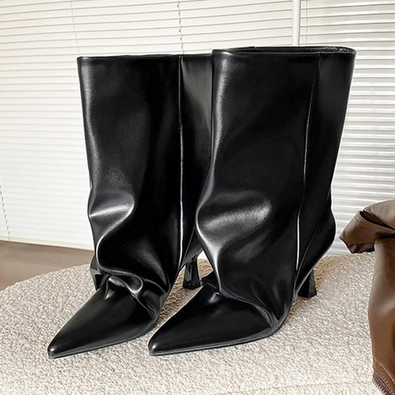 Pointed Toe Women Ankle Boots High Heels Fashion Designer Shoes Winter Dress Luxury Pumps  Dress Goth Chelsea Boots Mujer