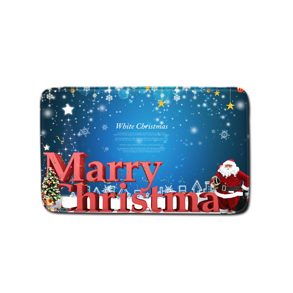 Christmas Bathroom Non-Slip Doormat Bathroom Waterproof Shower Curtain Toilet Floor Mat Four-Piece Shower Room Absorbent Carpet