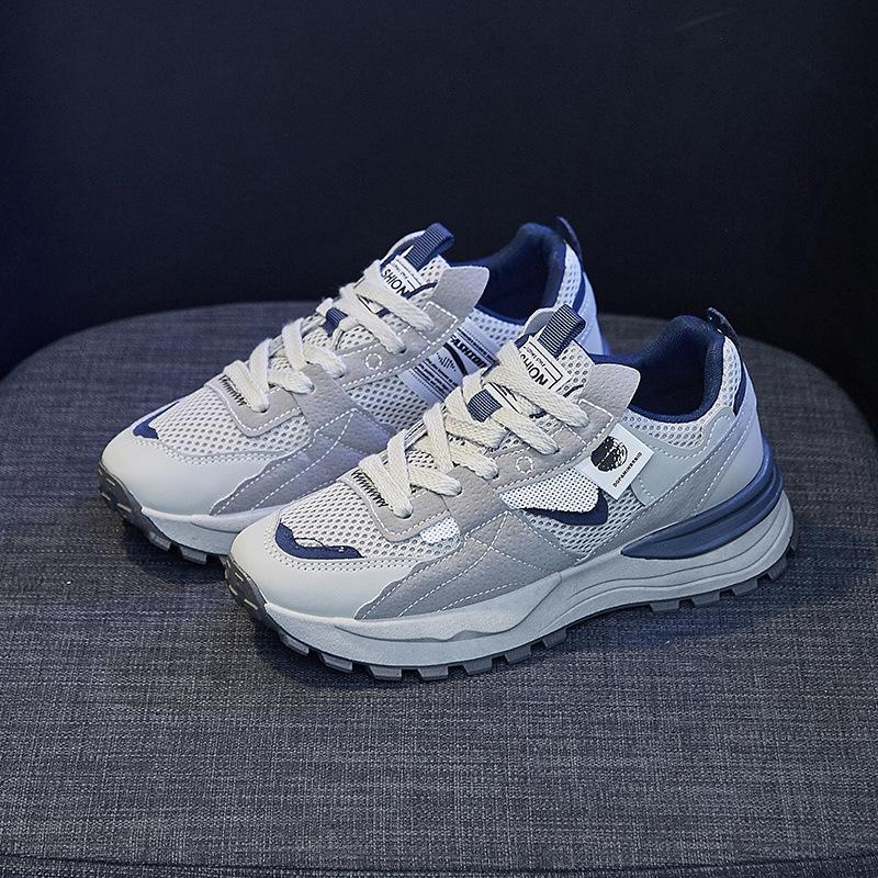 Spring new dad ins tide lace-up platform student sports and leisure street shoes 35 серый