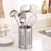 Kitchen Stainless Steel Round Hole Cooking Tools Holder Tableware Cage Chopsticks Tube Storage Brush Holder