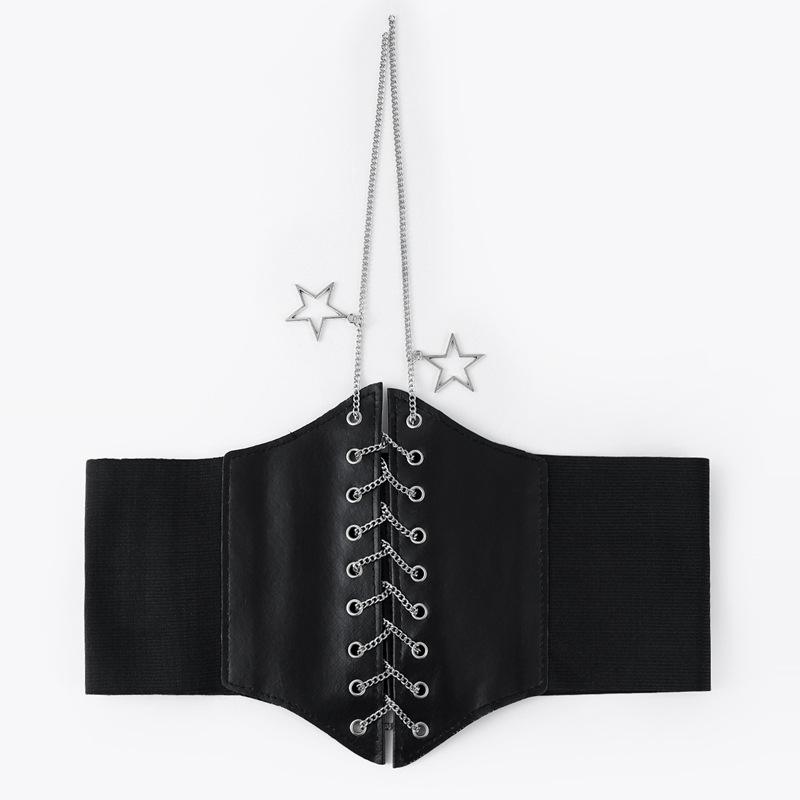 

Женский эластичный корсет, пояс с цепочкой-бабочкой, широкий пояс, эластичный пояс в стиле хип-хоп One Size