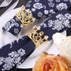 6pcs Gold/Silver Crown Napkin Rings 5.8cm/2.3" Embellished Pearl Rhinestones Decor Table Cloth Holder Buckle Wedding Party Feast