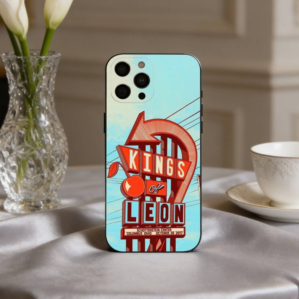 Electrifying K-Kings of Leon Band Phone Case For iPhone 17pro,16,15,14,13,12,11 Plus,Pro Max,XS,Soft Silicone Black Cover