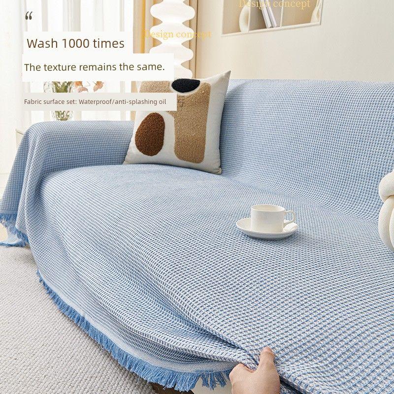 

Постель и завтрак Скандинавский Чистый цвет Защитный чехол Ткань Чехол для дивана Blue honeycomb (new recommend) 90*90cm