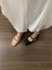 Zhike~ Single Shoes Women's French Evening Wind Premium Pink Mary Jane Flat Small Leather Shoes Autumn Ballet Shoes