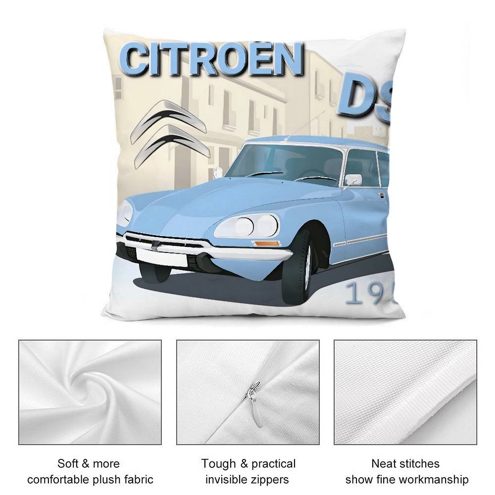 Cool C-Citroen Classic Pillow Case Plush Fabric Soft Double Sided Print Sofa Cushion Cover Throw Pillow Covers