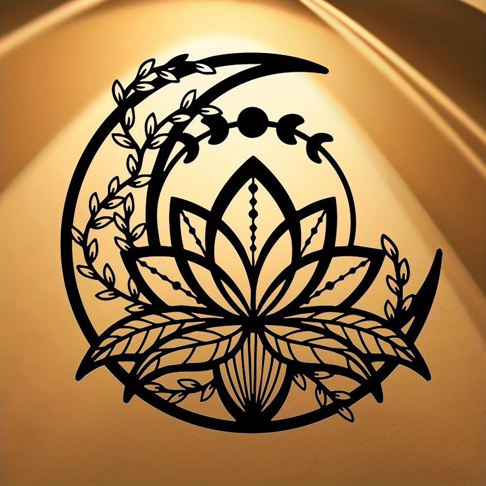 Indoor Outdoor Metal Wall Art Nature Sculpture Abstract Moon Flower Carving Rustic Home Farmhouse Ranch Decor Family Holiday Gift