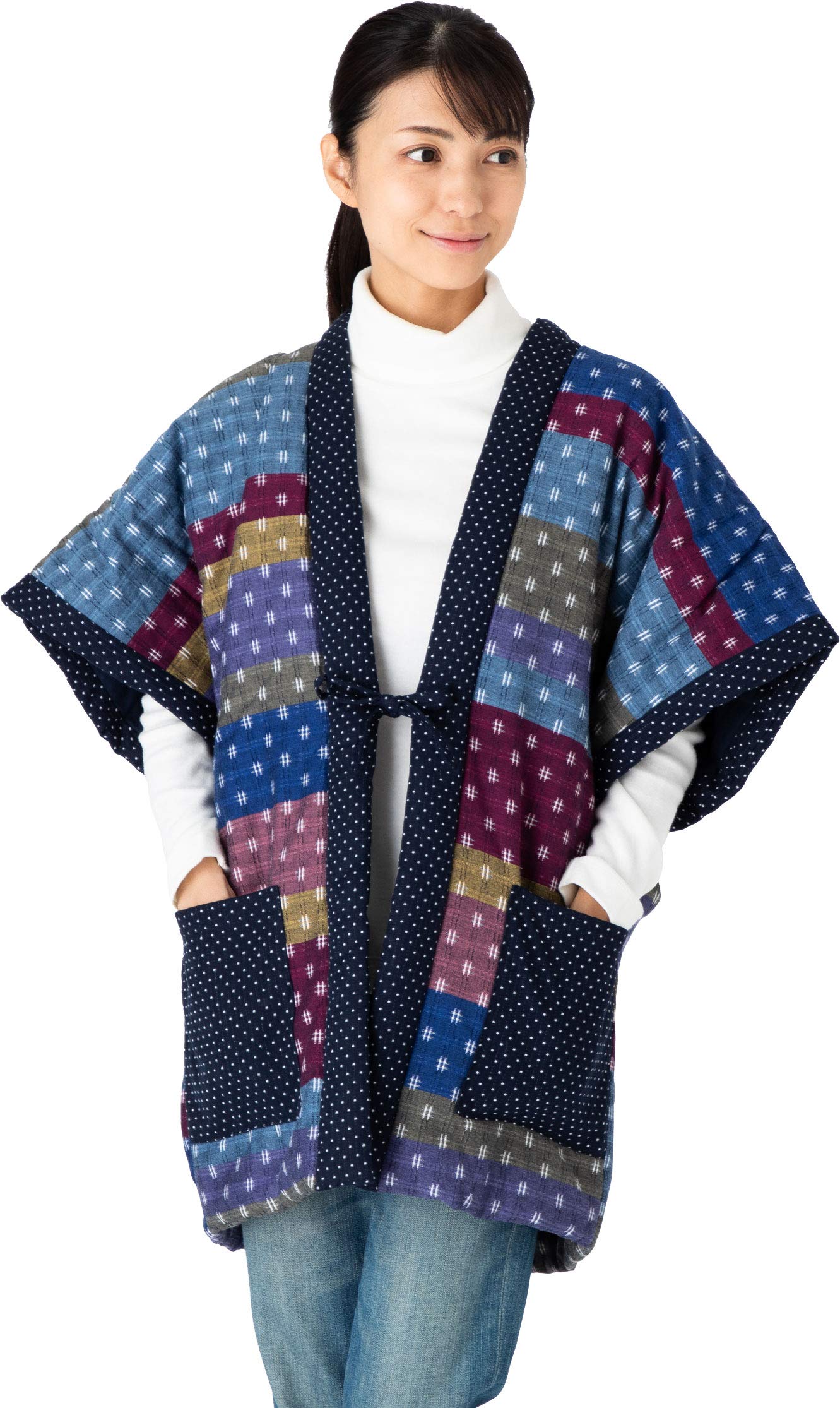 

Watano Sato Cotton-Padded Hanten (Traditional Japanese Jacket) - Random Pattern Switching - Women s Size - Made in Japan (Kurume) (Free Size, 1)